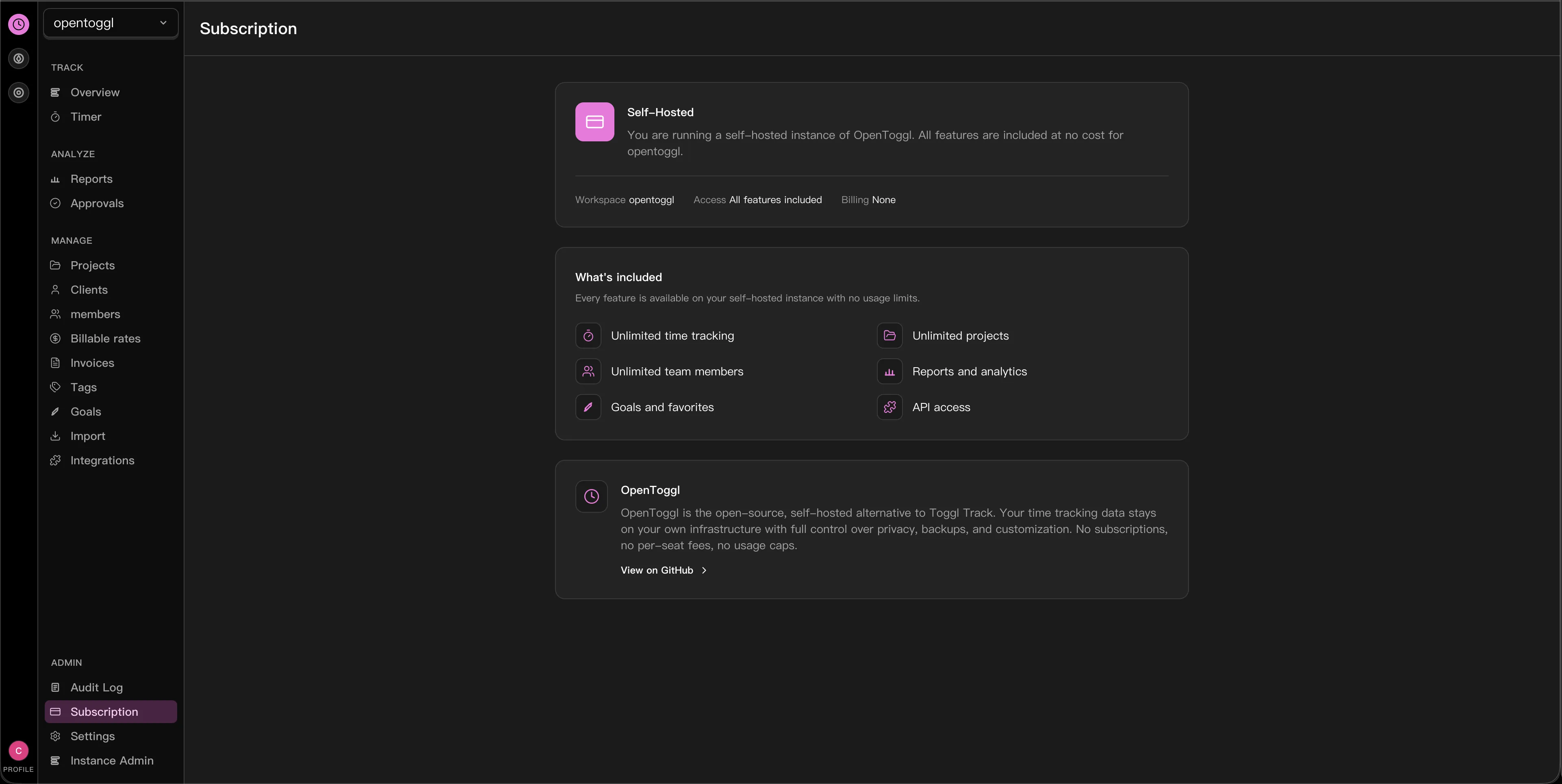 OpenToggl free and open source time tracking